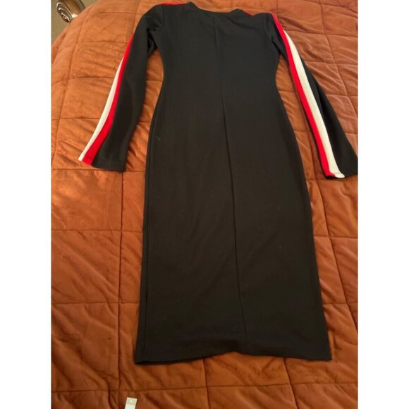 Zara Trafaluc women’s sz S Black Long Sleeve Bodycon Dress ,Red & White Striped‎ - Picture 14 of 16